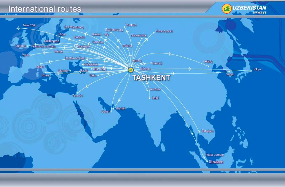 Voli internazionali dell'Uzbekistan Airways