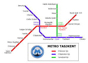 La mappa delle metro di Tashkent 