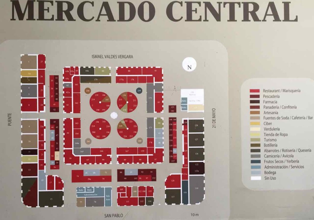 Mappa Mercato centrale di Santiago del Cile