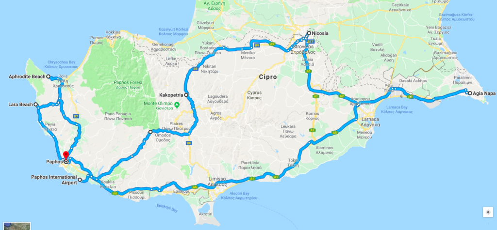 Cipro itinerario del viaggio